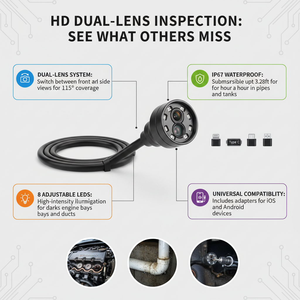 MM Class Endoscope Camera Flexible Waterproof Mini Industrial Endoscope Camera for Mobile Phone Adjustable