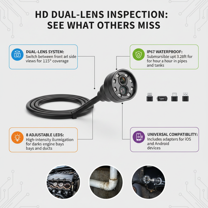 MM Class Endoscope Camera Flexible Waterproof Mini Industrial Endoscope Camera for Mobile Phone Adjustable
